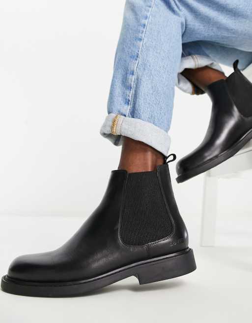 Levi's Amos Bottines Chelsea en cuir Noir ASOS