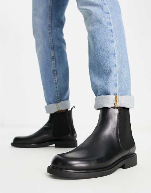 Levi's Amos leather chelsea boots in black 