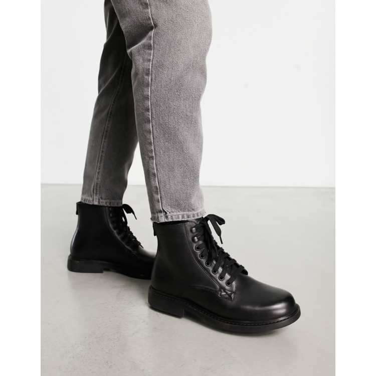 Levi s Amos Schnurstiefel aus Leder in Schwarz ASOS