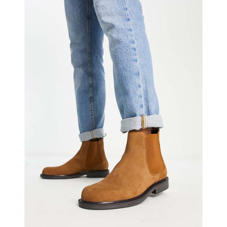 Levi's Amos suede chelsea boot in tan | ASOS