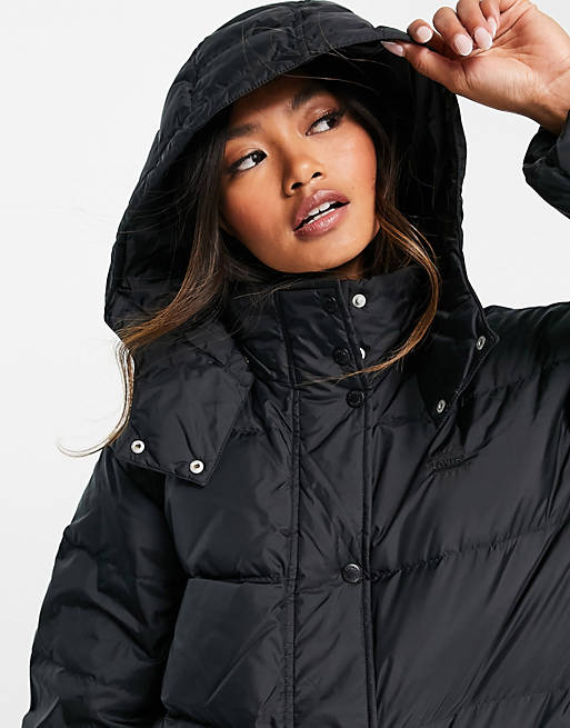Top 62+ imagen levi’s black puffer jacket womens