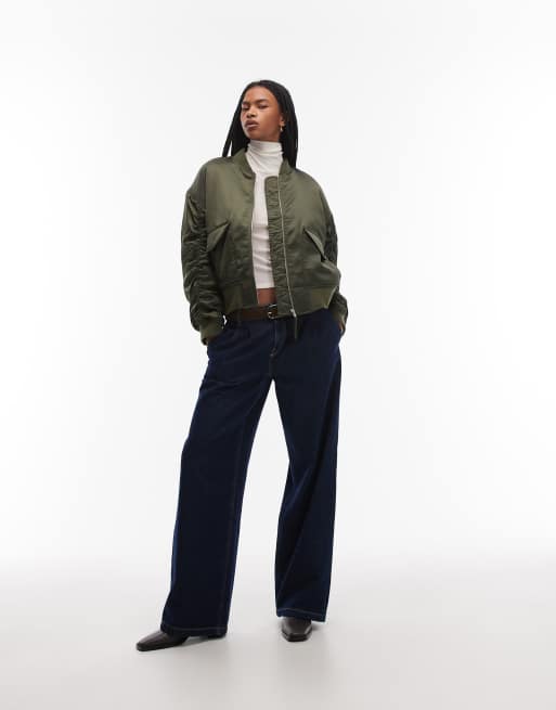 Levi's – Andy – Kakigrön bomberjacka i satin och techstil, 2 av 4