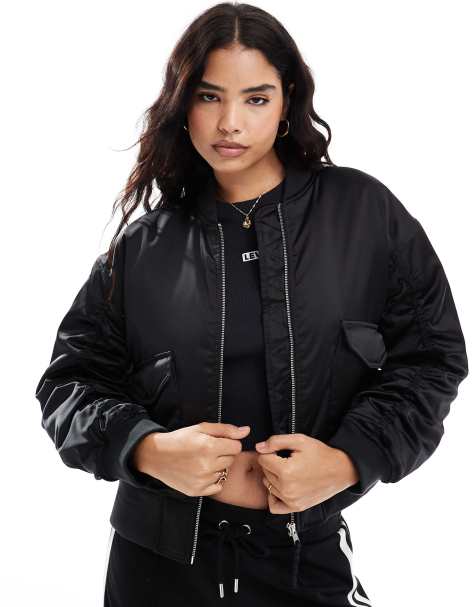 Levi's Andy techy satin bomber jacket in black - view 1