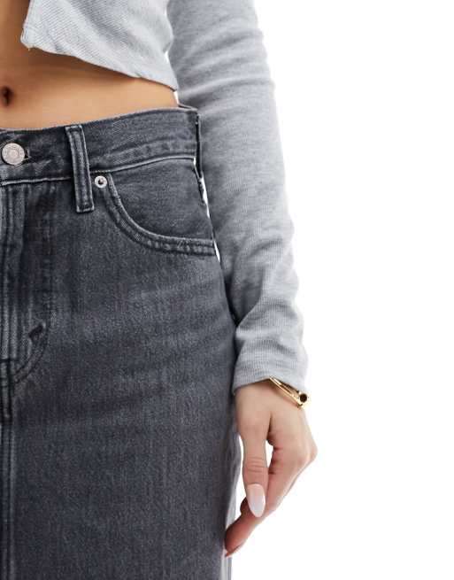 Levi's grey denim skirt best sale