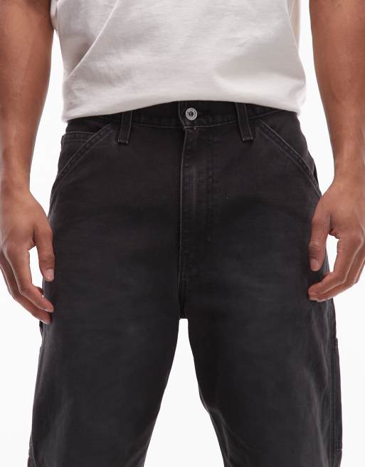 Levi's - Arbejdstøj - 568 - Løstsiddende tømrerbukser i forvasket sort , 5 af 5