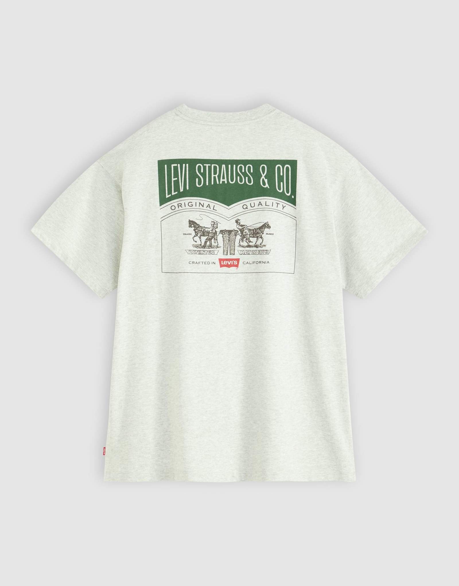 Винтажная футболка оверсайз с логотипом Levi's archive 2 horse на спине из серого вереска