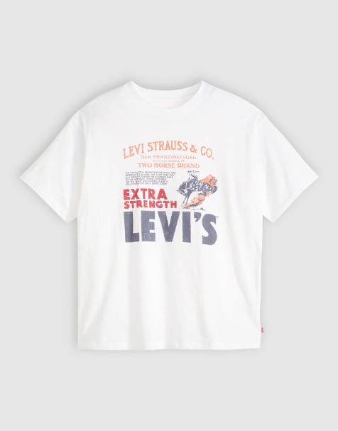 Levi's - Archive Cowboy - T-shirt oversize bianca con stampa poster vintage - view 1