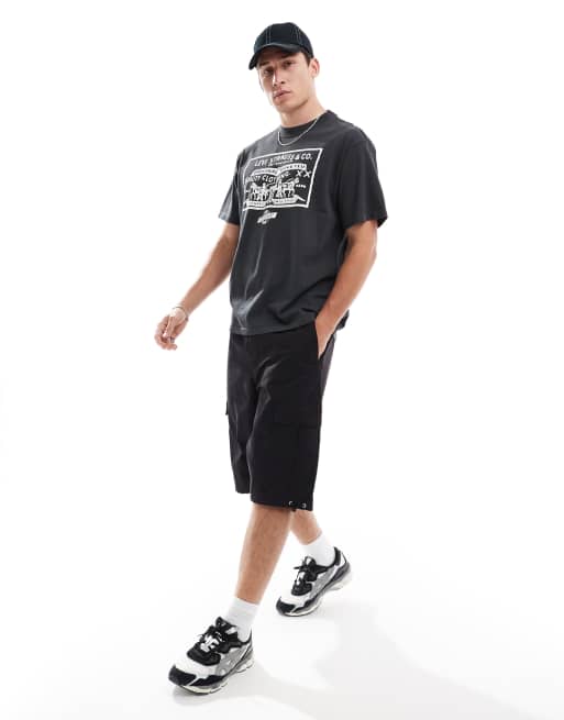 Levi's – Archive – Czarny T-shirt w stylu vintage z logo z 2 końmi, 2 z 4