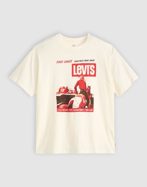 Levi's – Archive – „Oversize-T-Shirt in Wollweiß mit Cowboy-1st Choice“-Print im Vintage-Stil - view 1