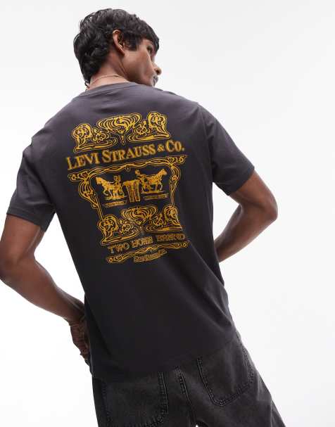 Levi's - Archive - Ruimvallend T-shirt met langere pasvorm en print in zwart - view 1