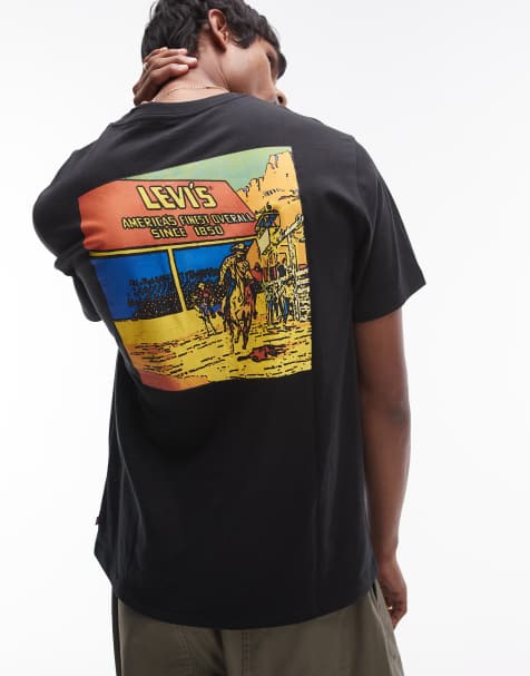 Levi's - Archive - T-shirt comoda nera con stampa stile rodeo - view 1