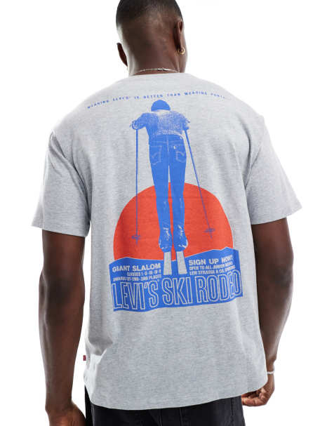 Levi's - Archive - T-shirt vintage color grigio mélange con stampa "Ski Rodeo" sul retro - view 1
