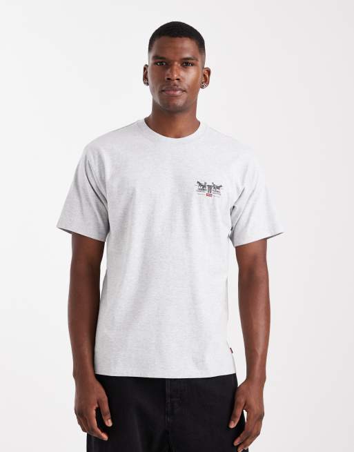 Levi's – Archive – Vintage-Oversize-T-Shirt in meliertem Grau mit 2-Pferde-Logo auf der Rückseite, 3 von 5