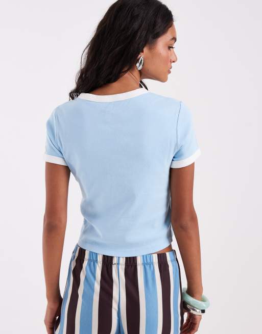 Levi's Argentina mini ringer t-shirt in blue, 3 of 4