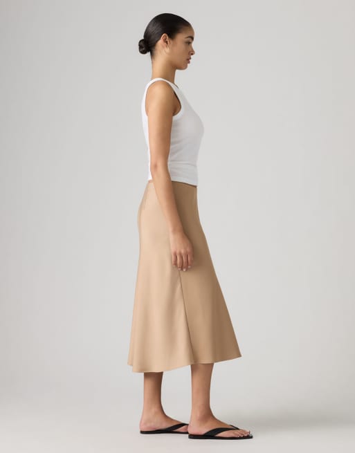 Levi's - Ariel - Falda lencera midi beis, 2 de 4