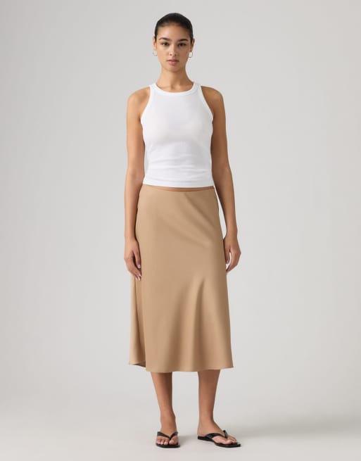 Levi's - Ariel - Gonna sottoveste midi colore neutro