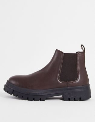 Levi's Arjun leather chelsea boot in brown  - ASOS Price Checker