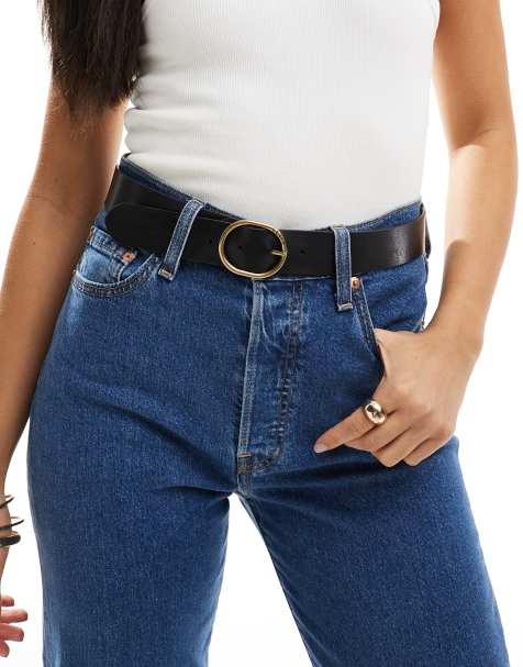 Levi's - Arletha - Ceinture réversible avec boucle dorée - Noir et marron - view 1