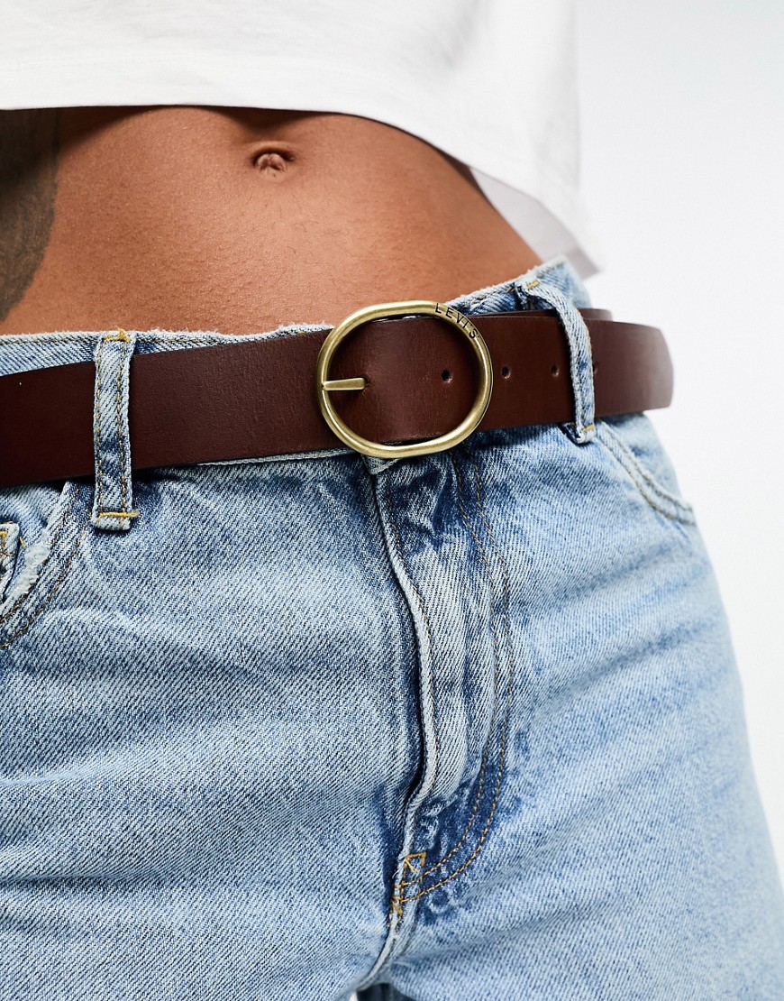 Levi’s Arletha reversible leather belt in black/brown with logo
