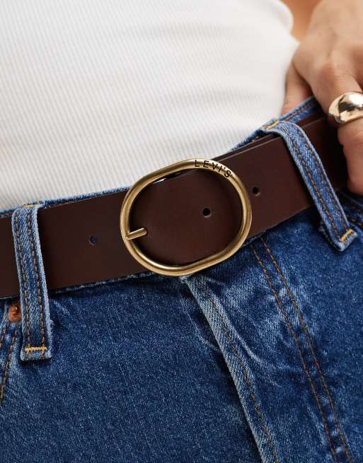 Levi's – Arletha – Svart, brunt och vändbart skärp med guldfärgat spänne , 4 av 4