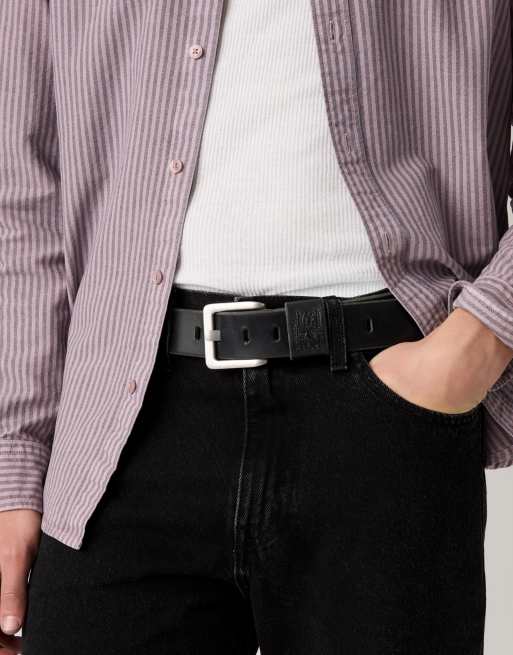 Levi's Arlo brede riem met gesp in zwart, 3 van 4
