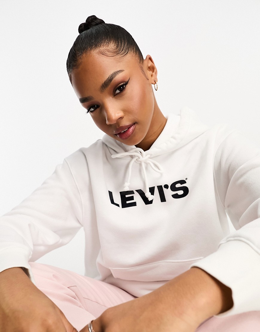 Levi's Ash Hoodie with chest logo in white