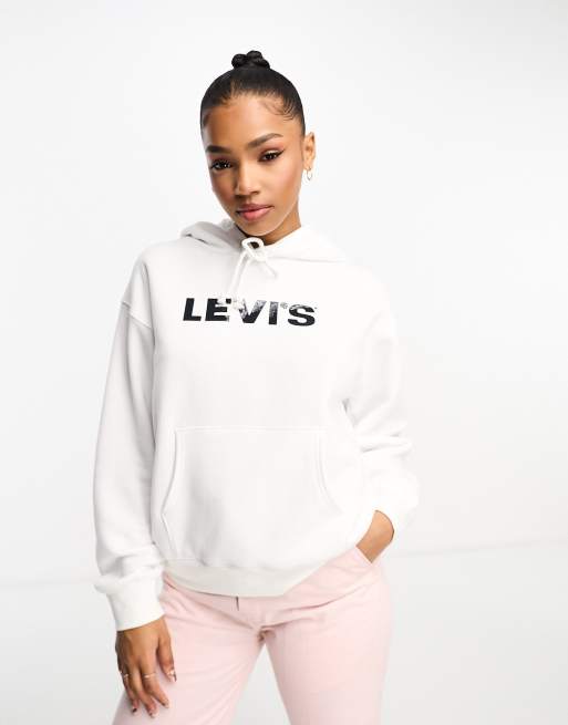 Levis white best sale hoodie women's