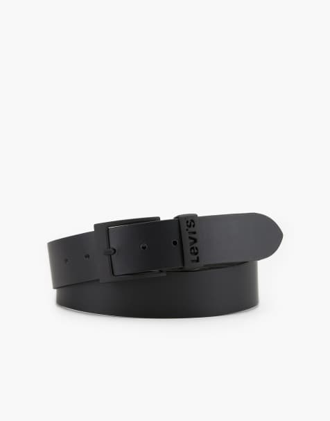 Levi's Ashland 40mm leather belt in tonal black - view 1