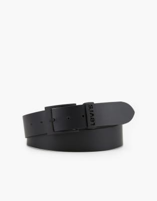 Levi's - Ashland - Ceinture 40 mm en cuir - Noir ton sur ton