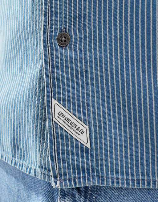 Levi's - Auburn - Worker overhemd van katoenen twill met strepen in indigo blauw, 3 van 4