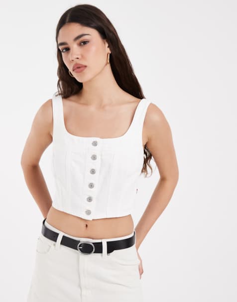 Levi's audra seamed top in white - view 1