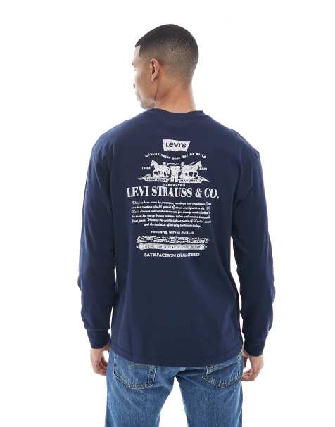 Levi's authentic back print long sleeve T-shirt relaxed fit in black - view 1