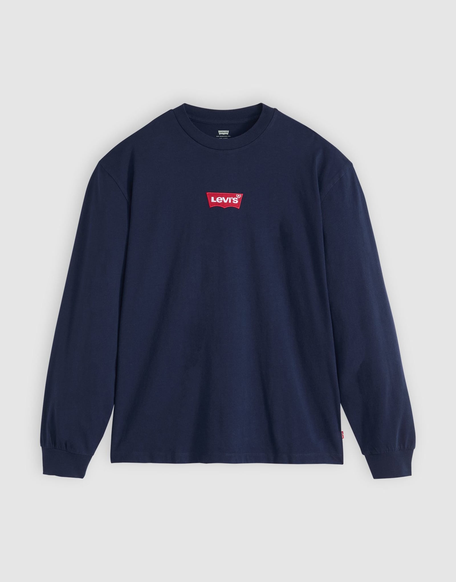 Футболка Levi's с оригинальным принтом на спине и длинным рукавом свободного кроя черного цвета