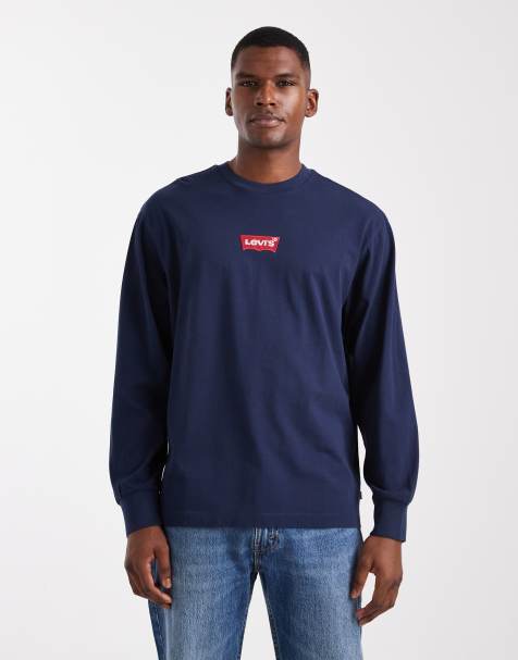 Levi's authentic back print long sleeve t-shirt relaxed fit in black