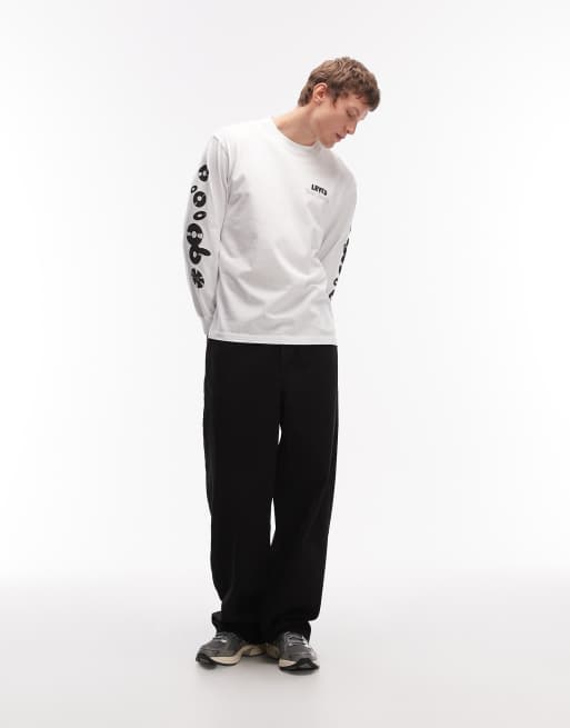Levi's – Authentic – Biały T-shirt z długimi rękawami i grafiką na plecach, 2 z 5