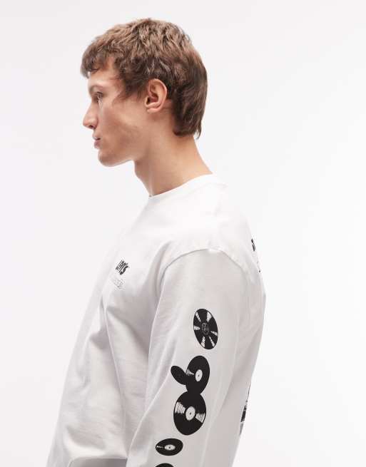 Levi's – Authentic – Biały T-shirt z długimi rękawami i grafiką na plecach, 4 z 5