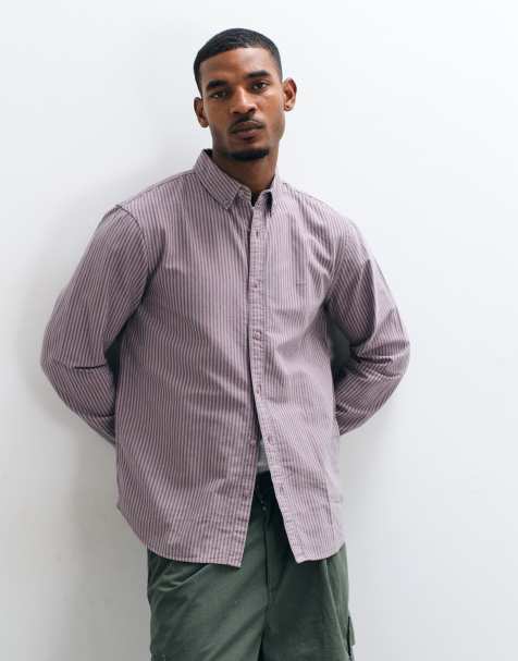Levi's authentic button down striped shirt in purple - view 1