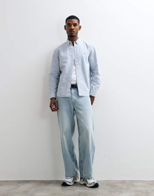 Levi's - Authentic - Chemise Oxford boutonnée rayée à logo ton sur ton - Bleu clair/blanc, 2 de 5
