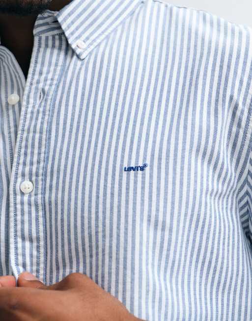 Levi's - Authentic - Chemise Oxford boutonnée rayée à logo ton sur ton - Bleu clair/blanc, 3 de 5