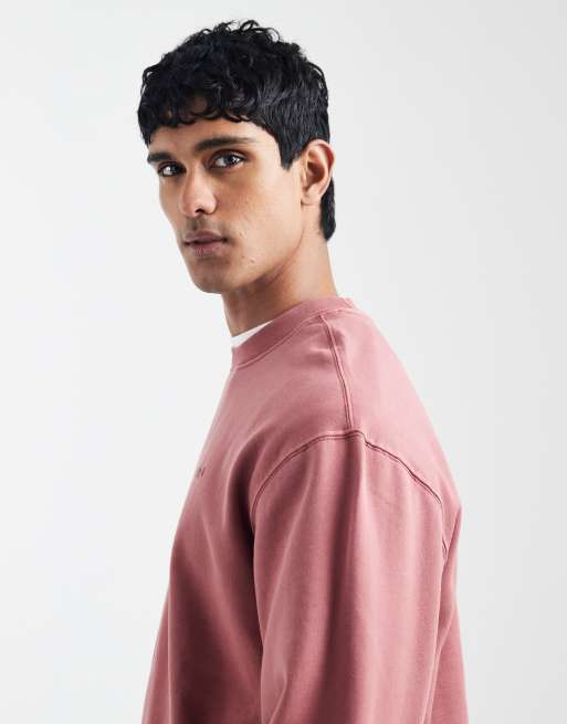 Levi's – Authentic Garment Dye – Bluza z okrągłym dekoltem w spranym czerwonym kolorze, 4 z 5