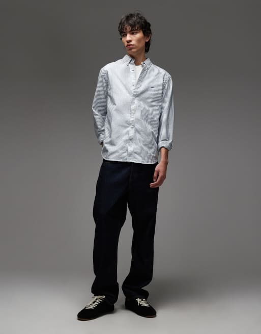 Levi's - Authentic - Gestreept Oxford overhemd met ton-sur-ton logo en knoopsluiting in lichtblauw/wit, 2 van 5