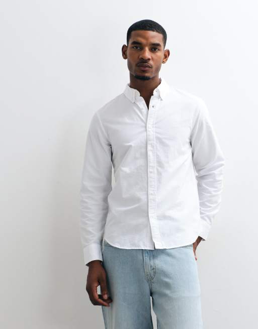 Levi's - Authentic - Hvid afslappet Oxford-skjorte med tonet logo og knapper, 3 af 5