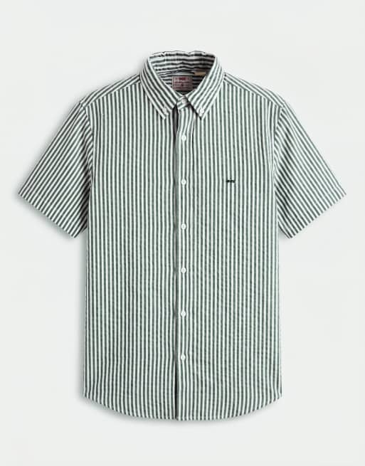 Levi's – Authentic – Koszula z krótkimi rękawami w zielone paski, część zestawu, 6 z 7