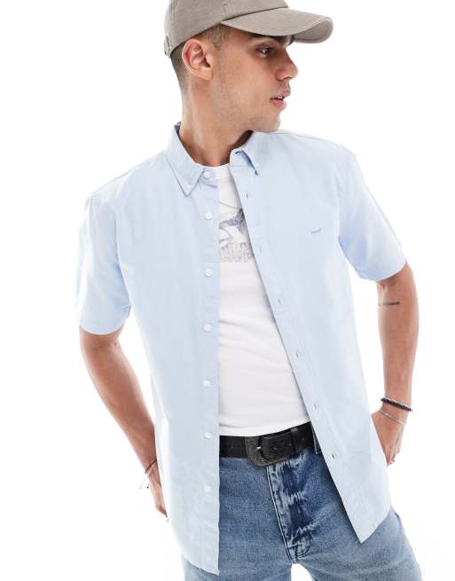 Levi's – Authentic – Kurzärmliges Oxford-Hemd in Hellblau mit farblich abgestimmtem Logo