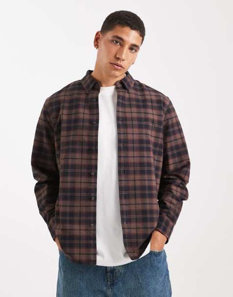 Levi's authentic long sleeve shirt in brown check