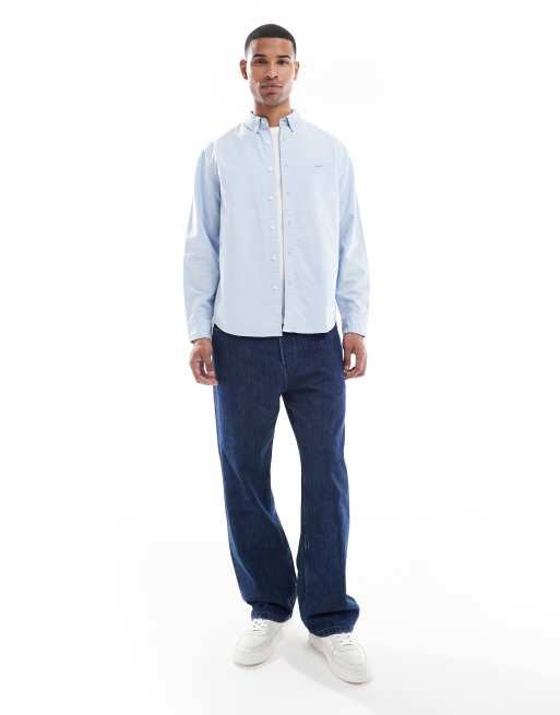 Levi's - Authentic - Ruimvallend Oxford overhemd met knopen en logo in dezelfde tint in lichtblauw, 2 van 5