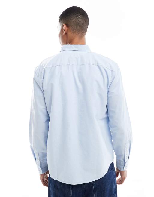 Levi's - Authentic - Ruimvallend Oxford overhemd met knopen en logo in dezelfde tint in lichtblauw, 3 van 5