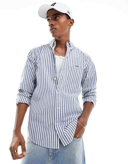 Levi's Authentic shirt in gray stripe with logo