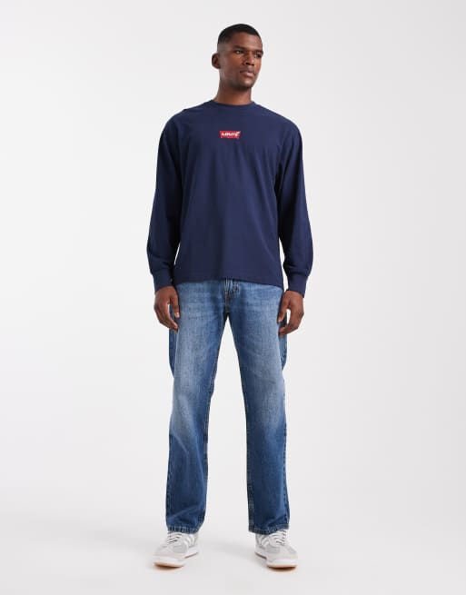 Levi's - Authentic - T-shirt a maniche lunghe comoda nera con stampa sul retro, 2 di 5