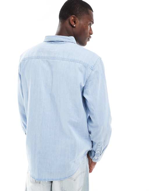 Levis light blue denim shirt best sale